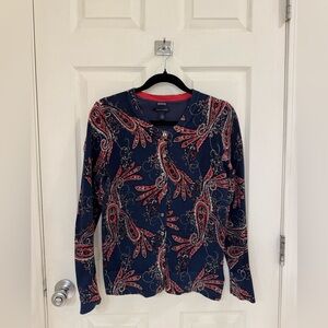 Tommy Hilfiger Navy and Red Paisley Cardigan